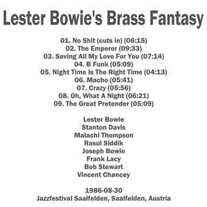 1986-08-30, Jazzfestival Saalfelden, Saalfelden, Austria