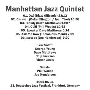 1991-05-31, 23. Deutsches Jazz Festival, Frankfurt, Germany