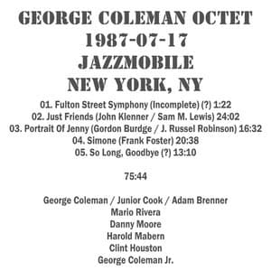 1987-07-17, Jazzmobile, New York, NY
