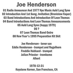 1978-12-31, Keystone Korner, San Francisco, CA