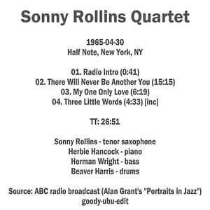 1965-04-30, Half Note, New York, NY 
